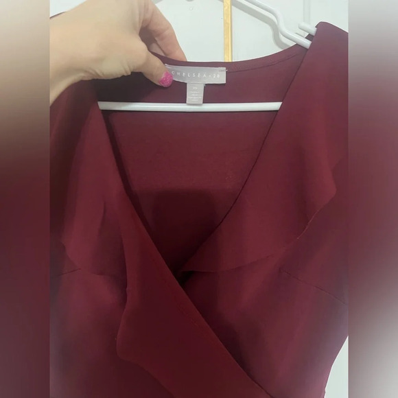 Chelsea28 Short Sleeve Ruffle Faux Wrap Minidress - Picture 2 of 5